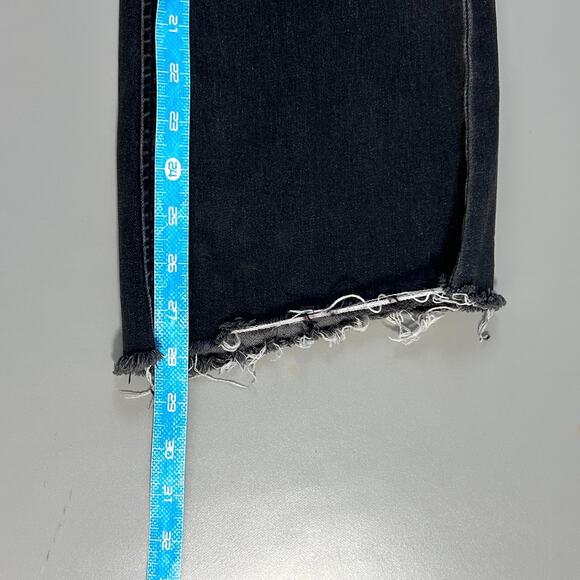 Urban Outfitters BDG Ruched Dip Waist V Flare Jeans in Washed Black - Picture 9 of 12